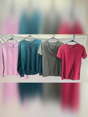 Lot of 4 American Giant Women's Size Small Short & Long Sleeve Shirts NWOT